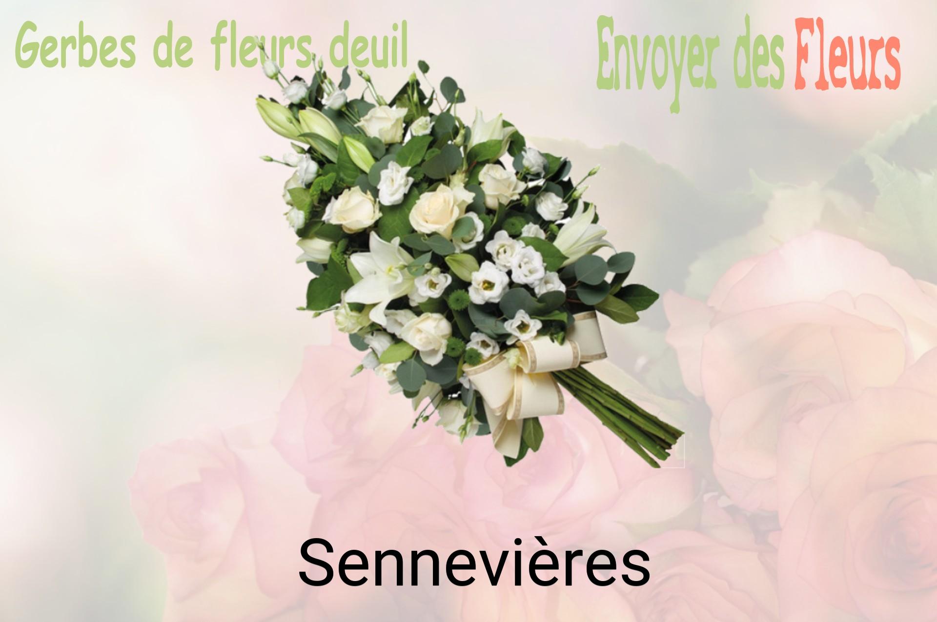 Gerbe de fleurs de deuil livrée à Sennevières